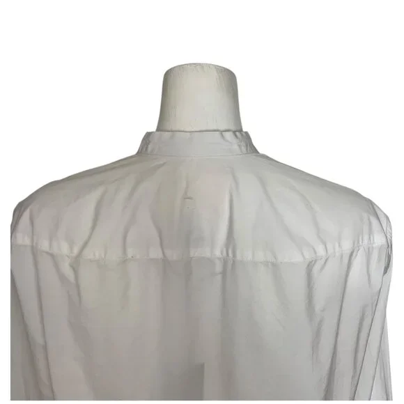 R13 Seamless Button-Up Shirt With Straps 2XS XXS White Long Sleeve Designer